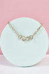 Locked Hearts Gold Link Chain Interlocked Hearts Charm Detail Short Necklace /3 Pieces