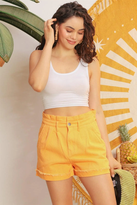 Mango Cotton High Waist Four Pocket Shorts /2-2-2 - Tasha Apparel Wholesale