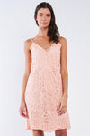 Blush Me Tender Pink Crochet Sleeveless V-Neck Relaxed Fit Mini Dress
