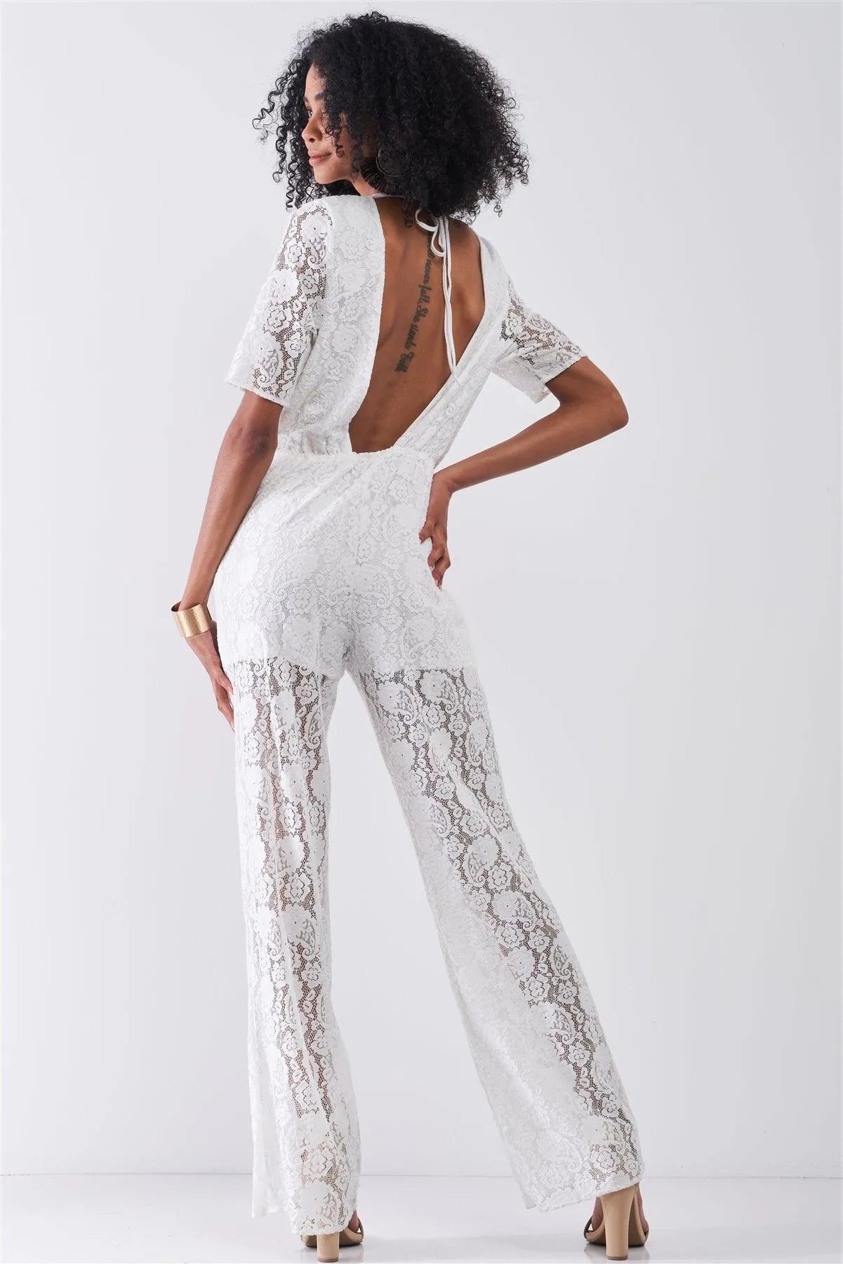 Long Sleeve White Crochet Jumpsuit Beige Knit Dress Long Sleeve