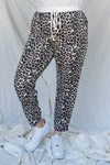 Junior Plus Brown Leopard Print Two Pocket Joggers Pants /2-1-1 - Tasha Apparel Wholesale