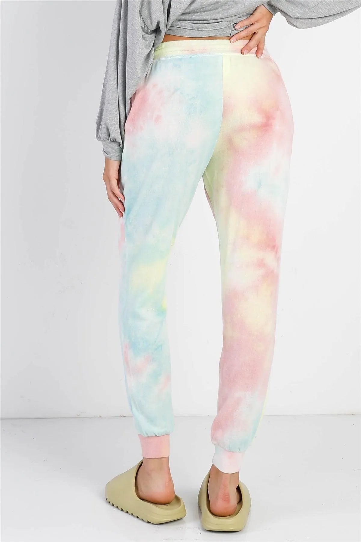 Multi Color Tie-Dye Flannel Jogger Pants /1-1-1 - Tasha Apparel Wholesale