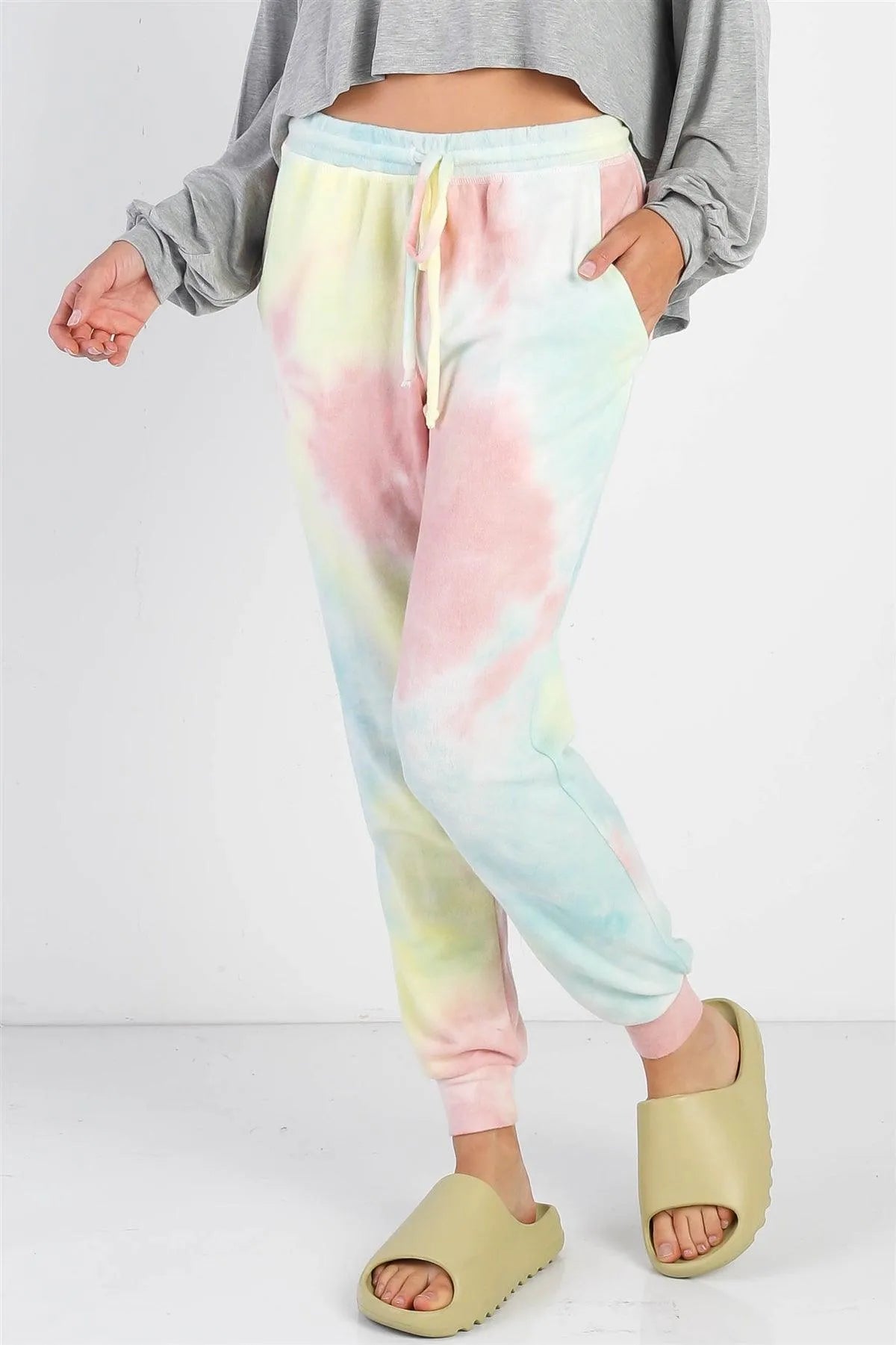 Multi Color Tie-Dye Flannel Jogger Pants /1-1-1 - Tasha Apparel Wholesale