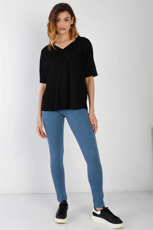Blue Shadow Mid Rise Skinny Pants /2-2-2 - Tasha Apparel Wholesale