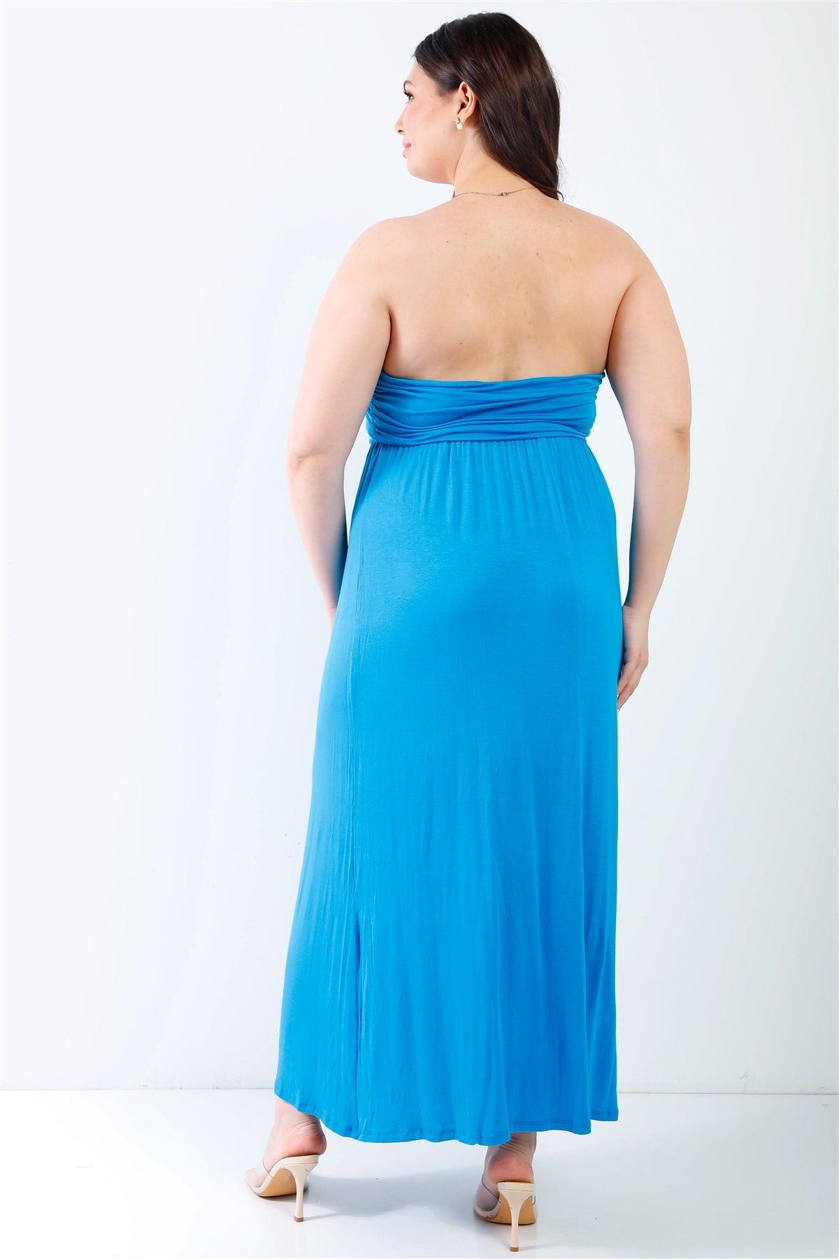 "Mermaid" Junior Plus Blue Sleeveless Maxi Dress /2-2-2