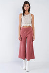 Dusty Rose Pink Cotton Pinstripe Gaucho Pants /1-1-2-2 - Tasha Apparel Wholesale