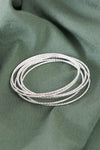 Silver Ribbed 7 Ring Bracelet /6 Pieces - Tasha Apparel Wholesale