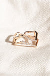 Rose Gold Geometric Diamond Ring /5 Pieces - Tasha Apparel Wholesale