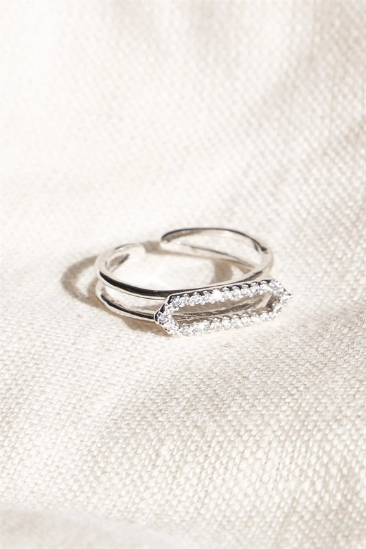 Silver Layered Jewel Ring /6 Pieces - Tasha Apparel Wholesale
