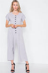 Solid Grey Flared Ankle Gaucho Jumpsuit /2-2-2