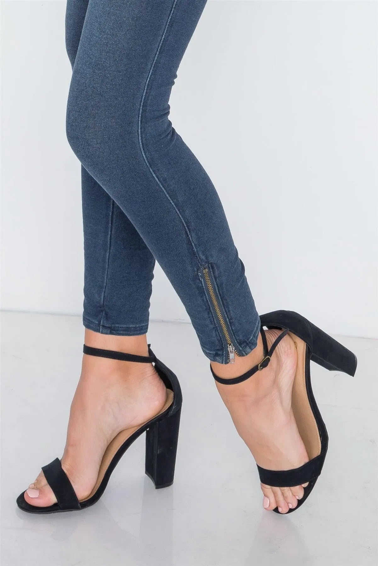 Dark Denim Stretch Zip Up Skinny Leg Jumpsuit /4-2-1 - Tasha Apparel Wholesale