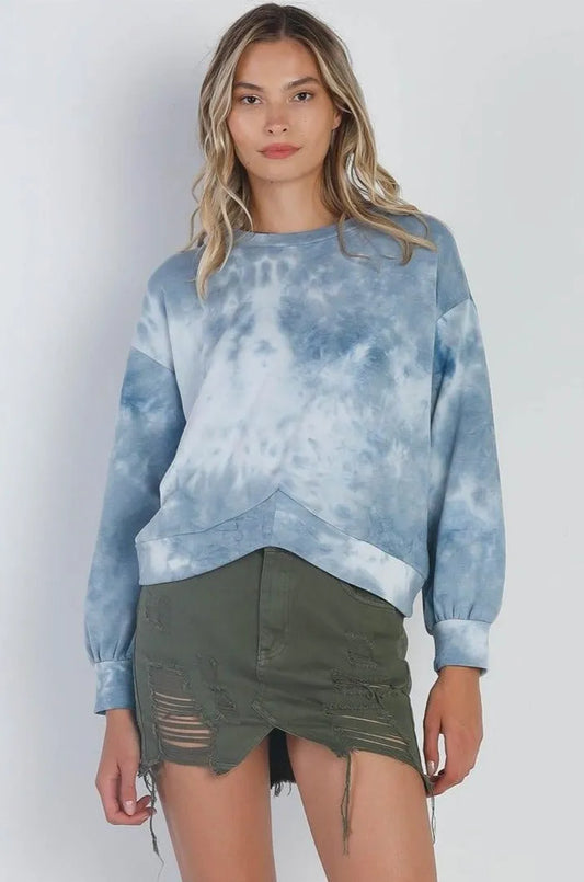 Olive Denim High Waist Distressed Raw Hem Detail Mini Skirt - Tasha Apparel Wholesale