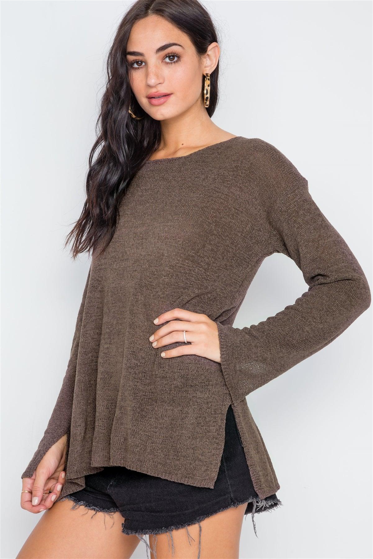 Coco Scoop Neck Long Sleeves Sweater /2-2-2