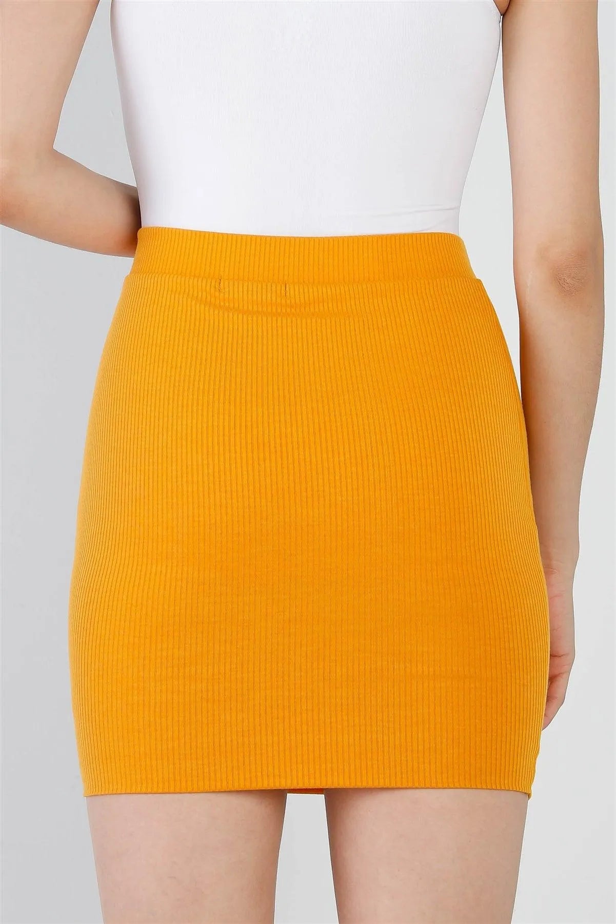 Kumquat Ribbed High Waist Mini Skirt /2-2-2 - Tasha Apparel Wholesale