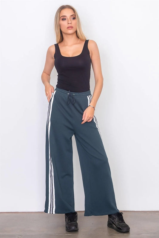 Green Side Tape French Terry Pants /3-2-1 - Tasha Apparel Wholesale