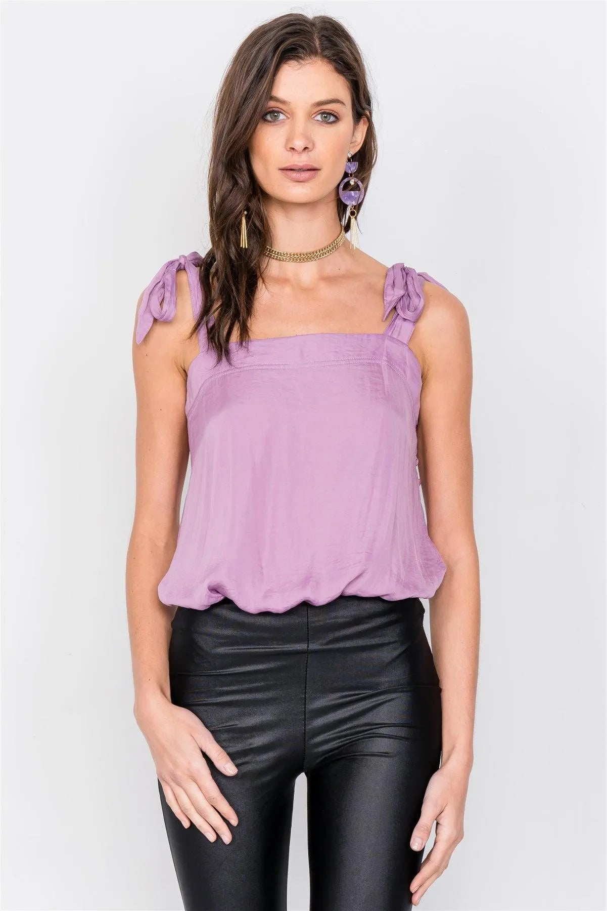 Lilac Relaxed Fit Side Button Snap Thong Bodysuit /4-2-1 - Tasha Apparel Wholesale