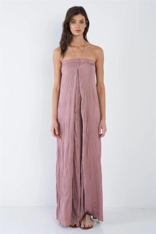 Wood Rose Sleeveless Wide Leg Relaxed Fit Jumpsuit /3-2-1 - Tasha Apparel Wholesale