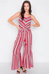 Pomegranate Multi Print Front Knot Cami & Flare Ankle Pant Set /3-2-1 - Tasha Apparel Wholesale