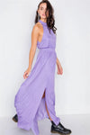 Halter Lavender Slit Maxi Dress /3-2-1 - Tasha Apparel Wholesale