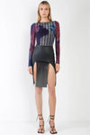 Black Faux Leather High Waist Slit Details Midi Skirt /1-1-2 - Tasha Apparel Wholesale