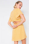 Yellow V-neck Open Back Mini Chic Sundress /4-2-1
