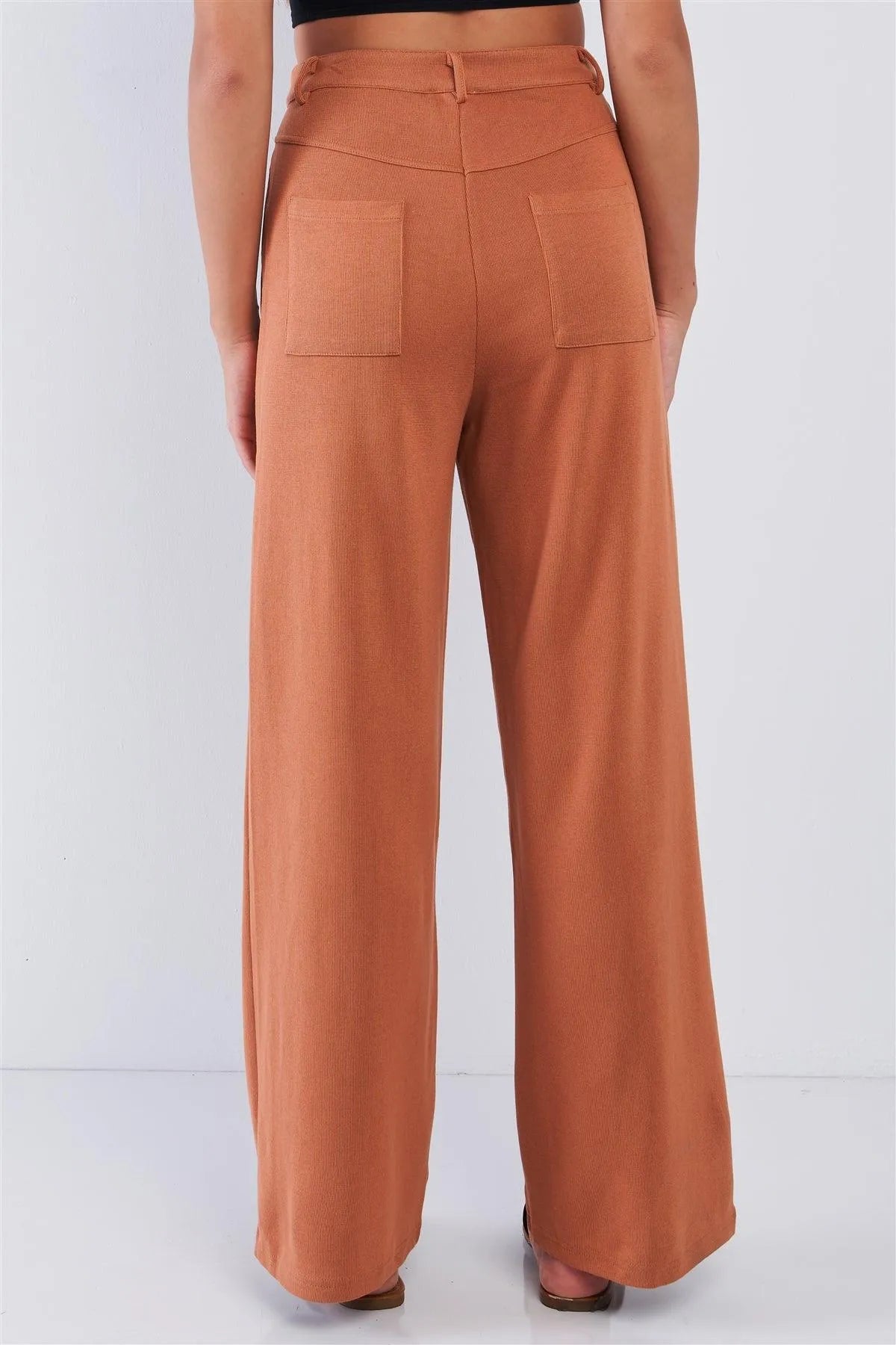 High Waisted Stretchy High Quality Casual Pant Relaxed Fit Camel Pant /3-2-1 - Tasha Apparel Wholesale
