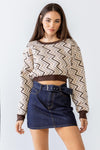 Indigo Denim Cotton High Waist Belted Five Pocket Mini Skirt /1-1-2-1