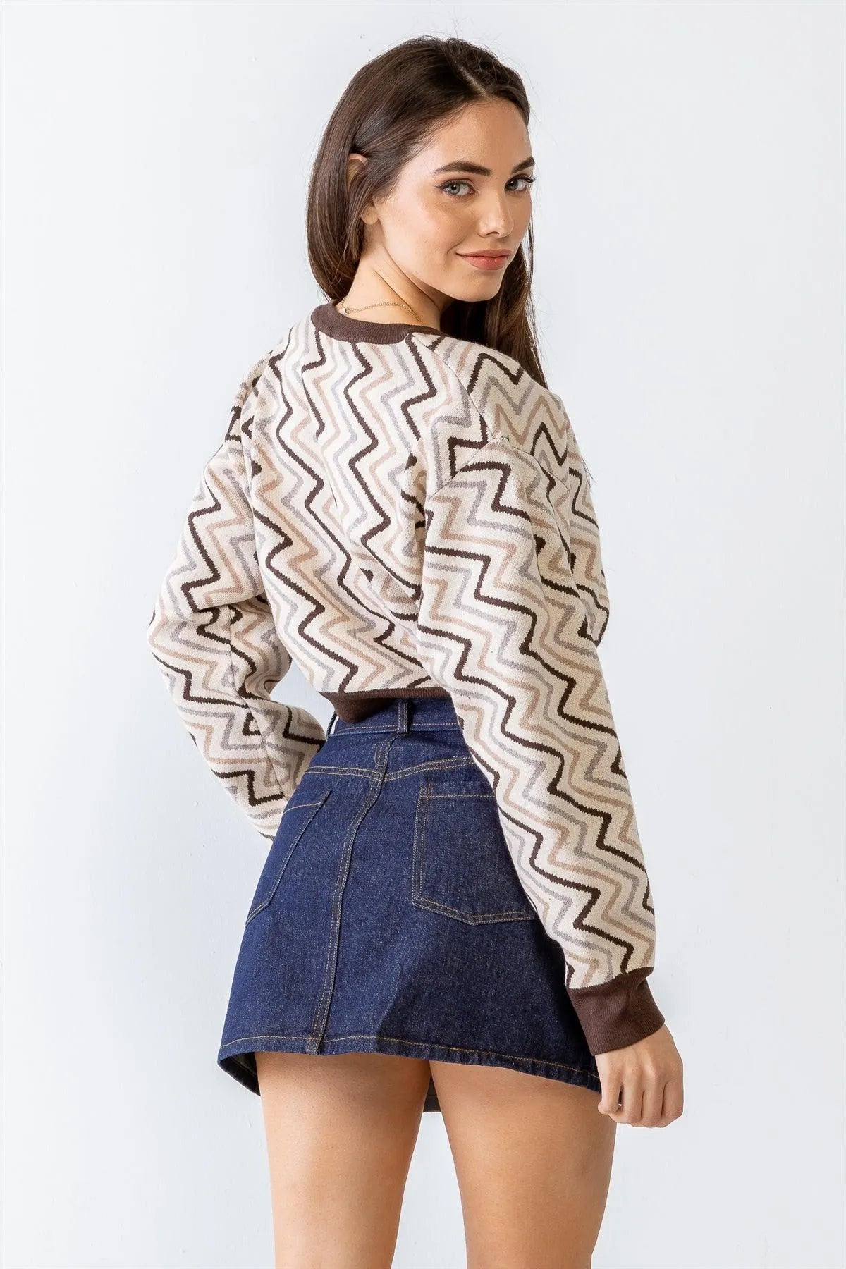 Indigo Denim Cotton High Waist Belted Five Pocket Mini Skirt /1-2-2-1 - Tasha Apparel Wholesale