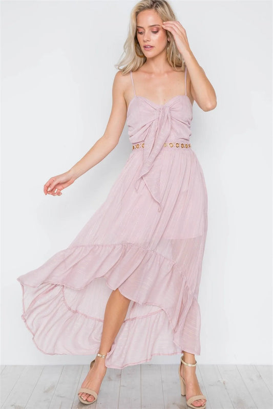 Blush Cami High Low Chiffon Flounce Dress /1-3-2-1 - Tasha Apparel Wholesale