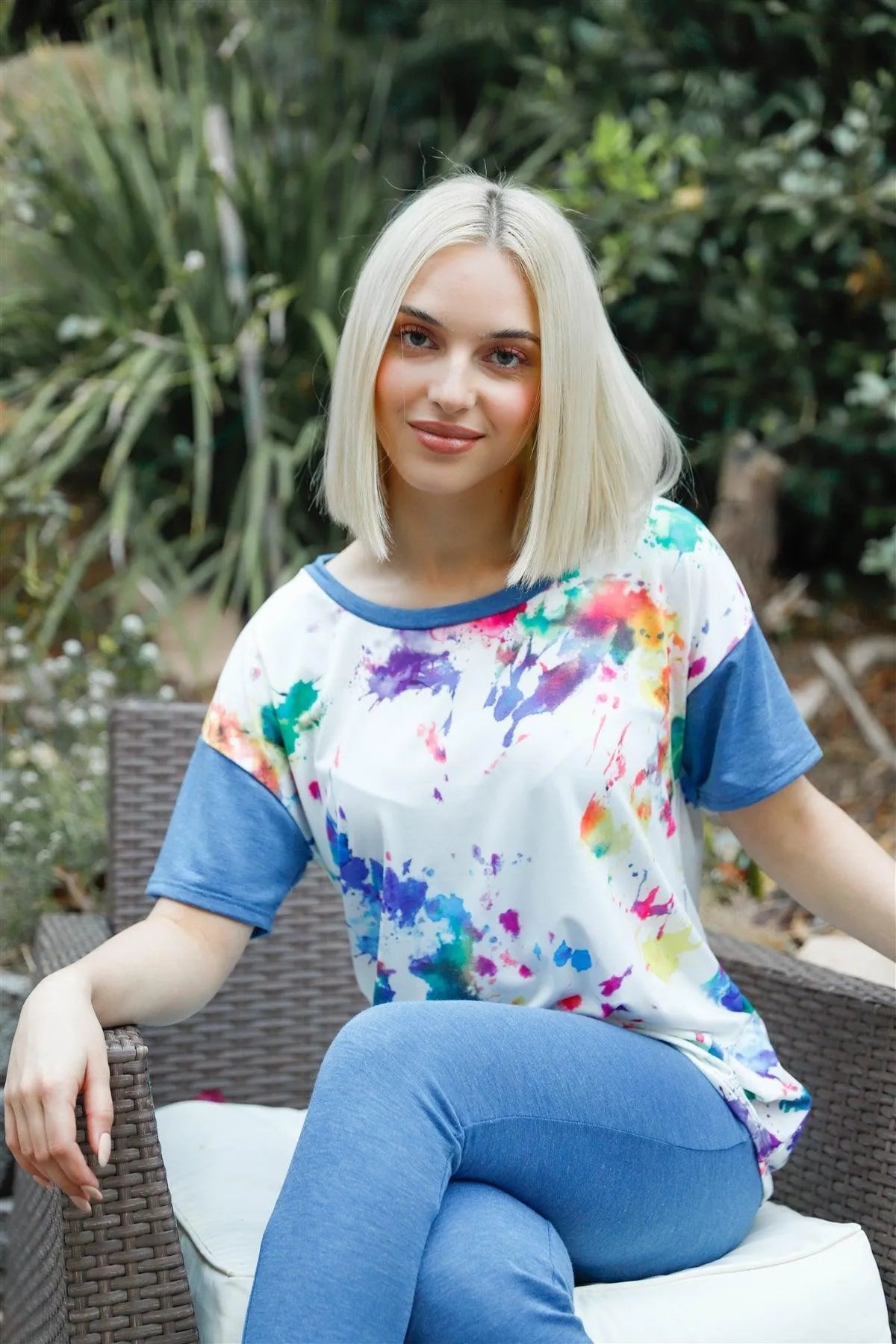 Multi Blush Tie-Dye Short Sleeve Top & Sweatpants Set /1-1-1 - Tasha Apparel Wholesale
