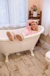 Pink Floral Print Long Sleeve Crewneck & Sweatpants Set - Tasha Apparel Wholesale
