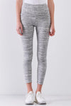 Heather Grey Basic High Waist Fit Yoga Stretchy Legging Pants /1-2-2-1 - Tasha Apparel Wholesale