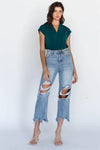 Teal Wrap V-Neck Open Back Bodysuit /1-2-2-1 - Tasha Apparel Wholesale
