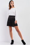 Black Laser Cut Flare Mini Skirt - Tasha Apparel Wholesale