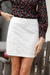 White Floral Lace Mini Skirt /2-2-1 - Tasha Apparel Wholesale