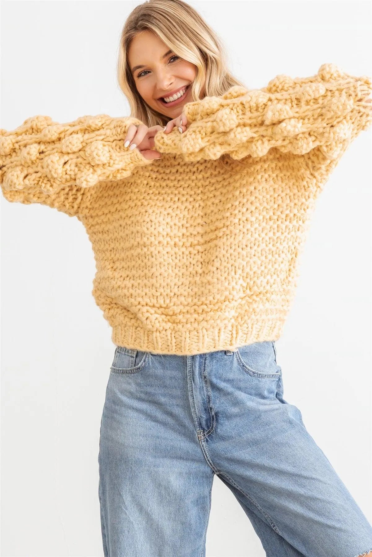 Butter Knit Mock Neck Long Sleeve Sweater /2-2-2 - Tasha Apparel Wholesale