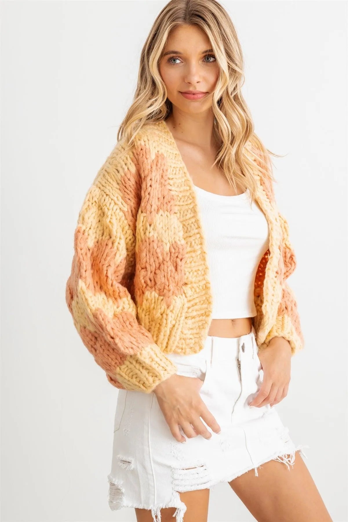 Knit Long Sleeve Open Front Sweater Cardigan - Tasha Apparel Wholesale