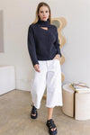 Charcoal Button Up Turtle Neck Long Sleeve Sweater /4-2 - Tasha Apparel Wholesale