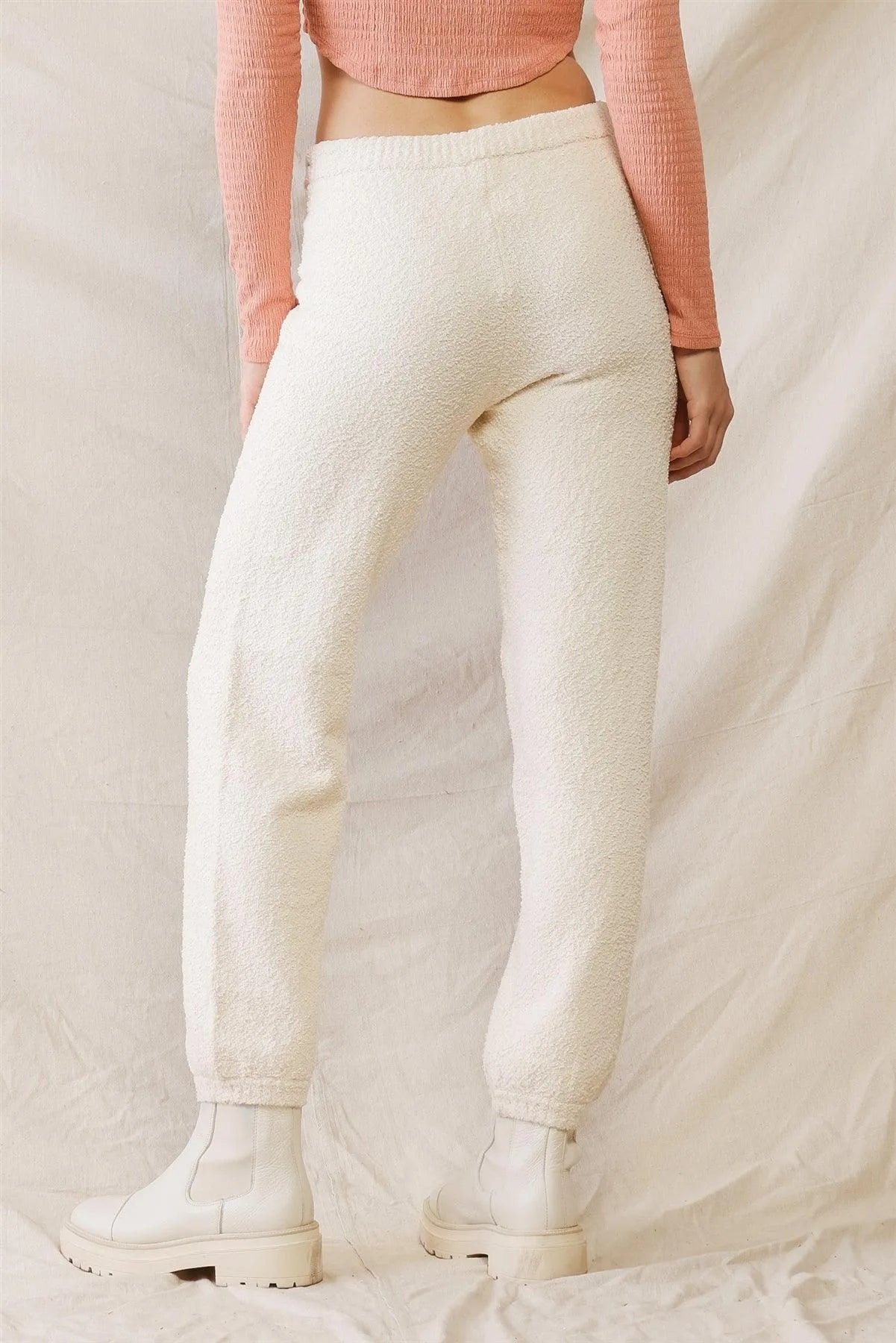 Cream Soft To Touch Elasticized Waist Pants /3-2-1 - Tasha Apparel Wholesale