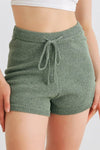 Dusty Green Knit High Waist Shorts - Tasha Apparel Wholesale