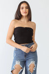 Black Knit Strapless Twist Crop Top /3-2-1 - Tasha Apparel Wholesale