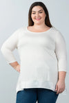 Ivory Plus Size Bow Back Keyhole Top /2-2-2 - Tasha Apparel Wholesale