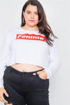 Junior Plus Size White 'FEMME