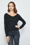 Black Back Cut Out Sweater /3-2-1 - Tasha Apparel Wholesale