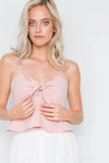 Pink Cami Strap Front Self Tie Top /3-2-1 - Tasha Apparel Wholesale
