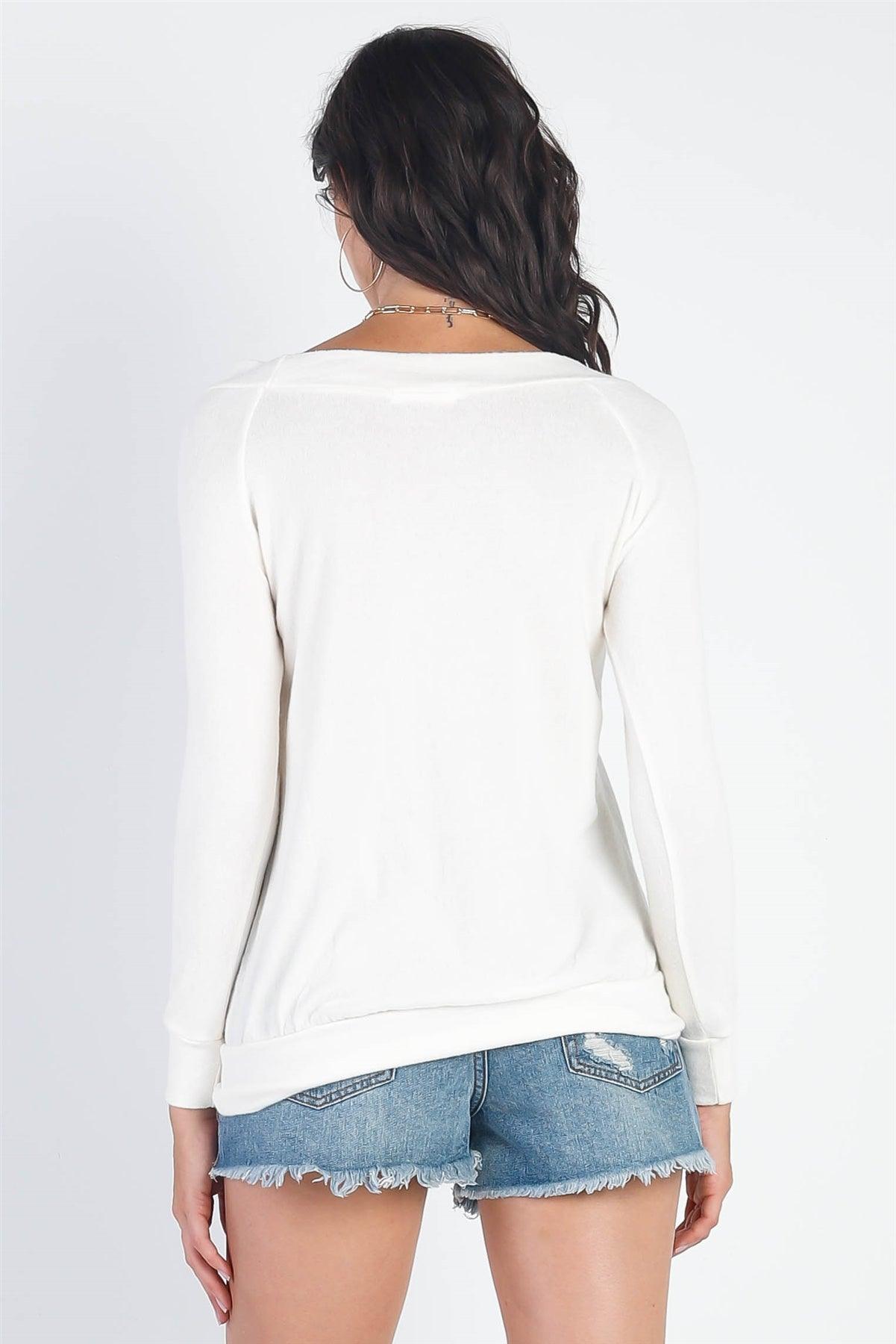 Ivory Flannel Long Sleeve Top /1-1-1