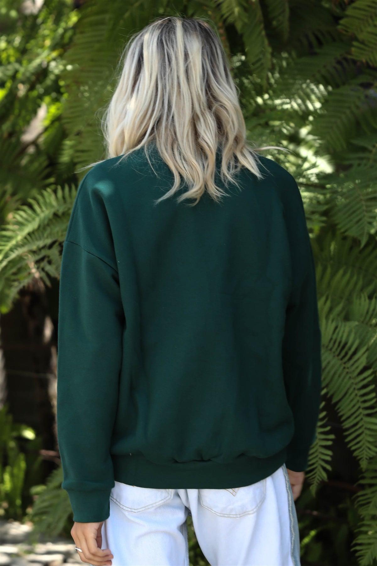 Hunter Green Cotton Long Sleeve Sweatshirt /1-1-1