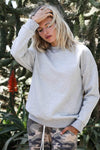 Heather Grey Cotton Long Sleeve Sweatshirt /1-1-1 - Tasha Apparel Wholesale