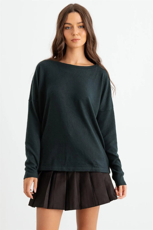 Long Sleeve Crew Neck Soft To Touch Top - Tasha Apparel Wholesale