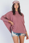 Dusty Rose Flannel Ribbed Dolman Sleeve Sweater /3-2 - Tasha Apparel Wholesale